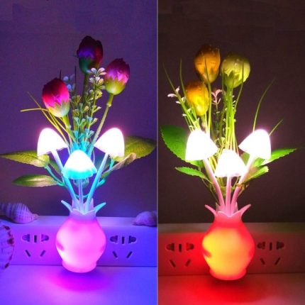 LED Mushroom Night Light with Dim Sensor